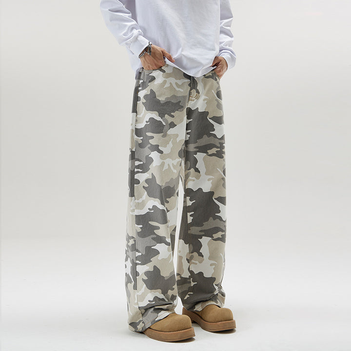 Herren Weite Camouflage-Twill-Hose im Oversize-Baggy-Schnitt Echo Archiv