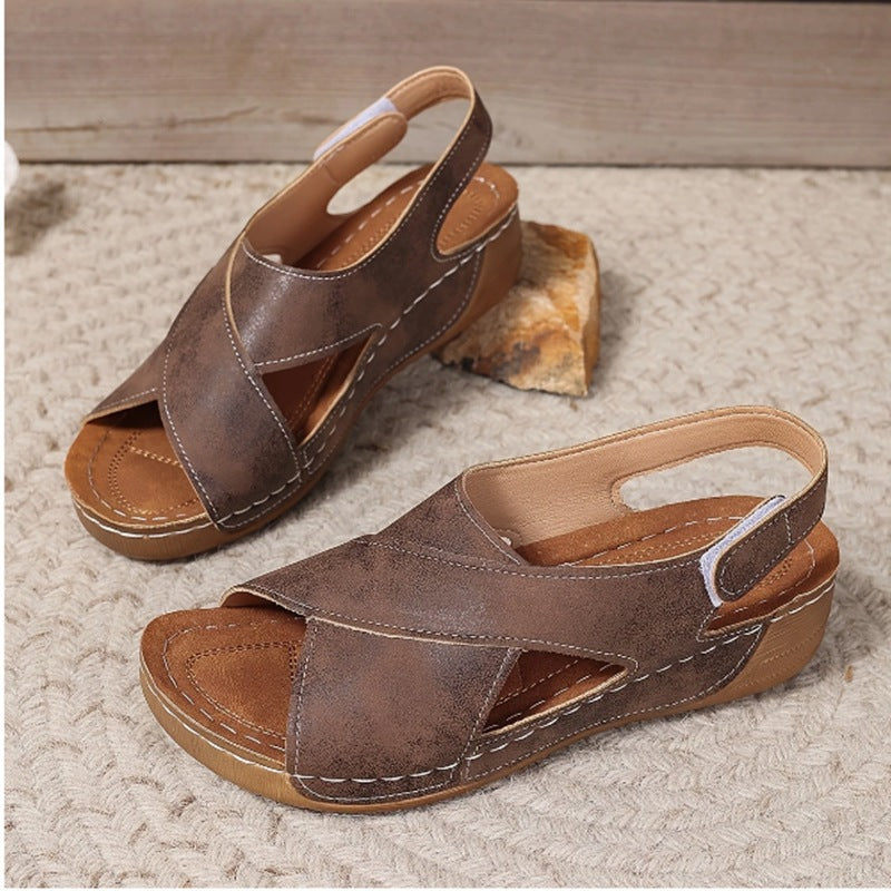 Damen Bequeme orthopädische Sandalen mit verstellbarem Fersenriemen – Sorelia