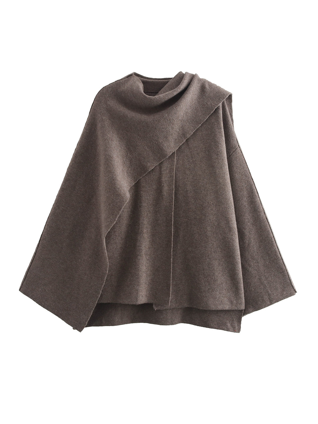 Damen Cape mit asymmetrischem Fall, Stehkragen und Wollmix Echo Archiv