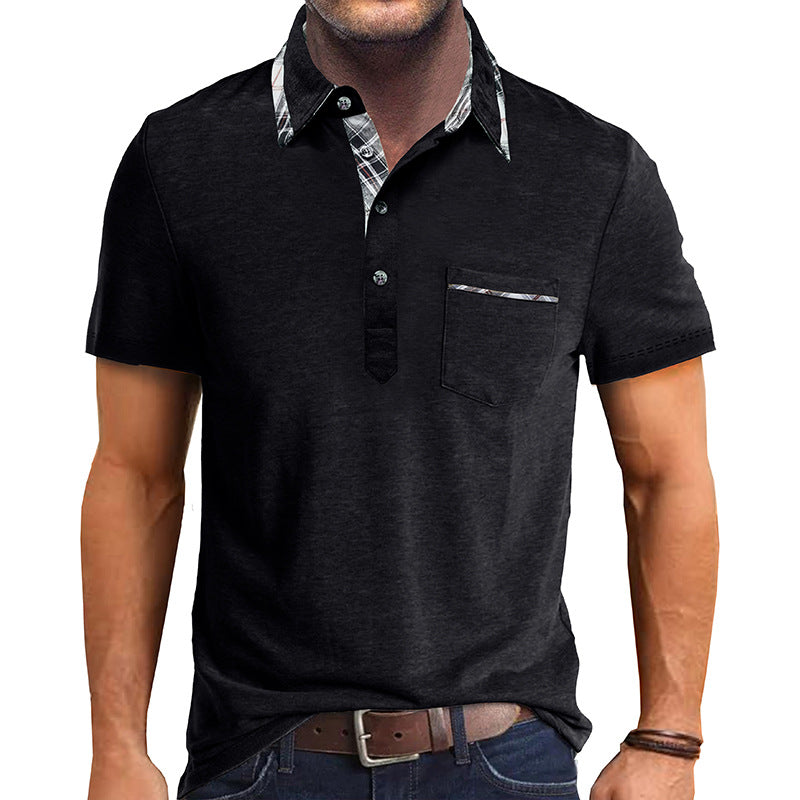 Herren elegantes Poloshirt mit modernem Kragen und kontrastierendem Design Echoarchiv