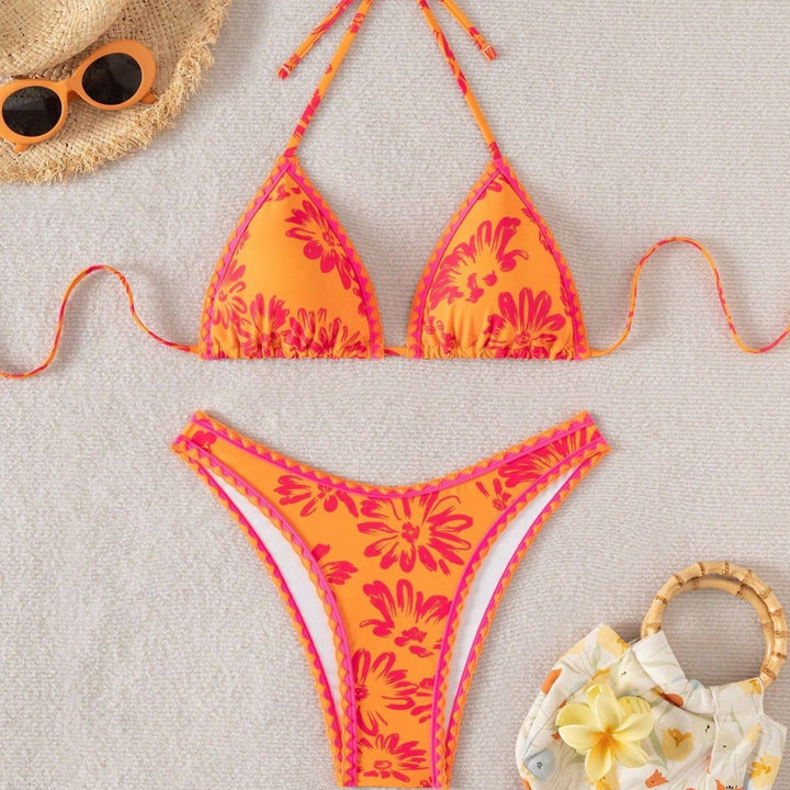 Damen Triangel-Bikini mit verspieltem Blumenmuster Echo Archiv