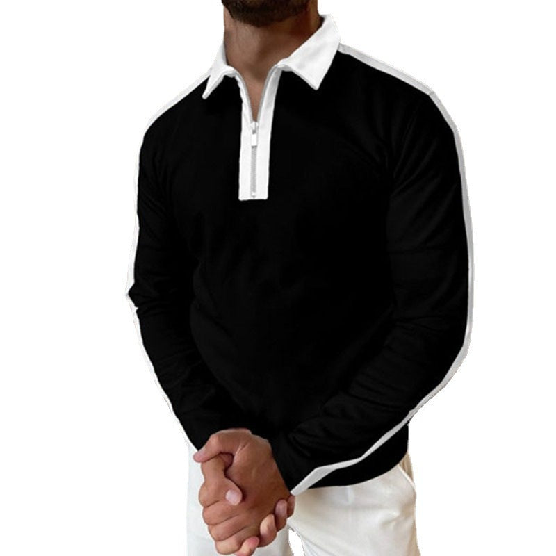 Herren Polo-Shirt mit modernem Reißverschluss und eleganten Kontrastdetails Echoarchiv