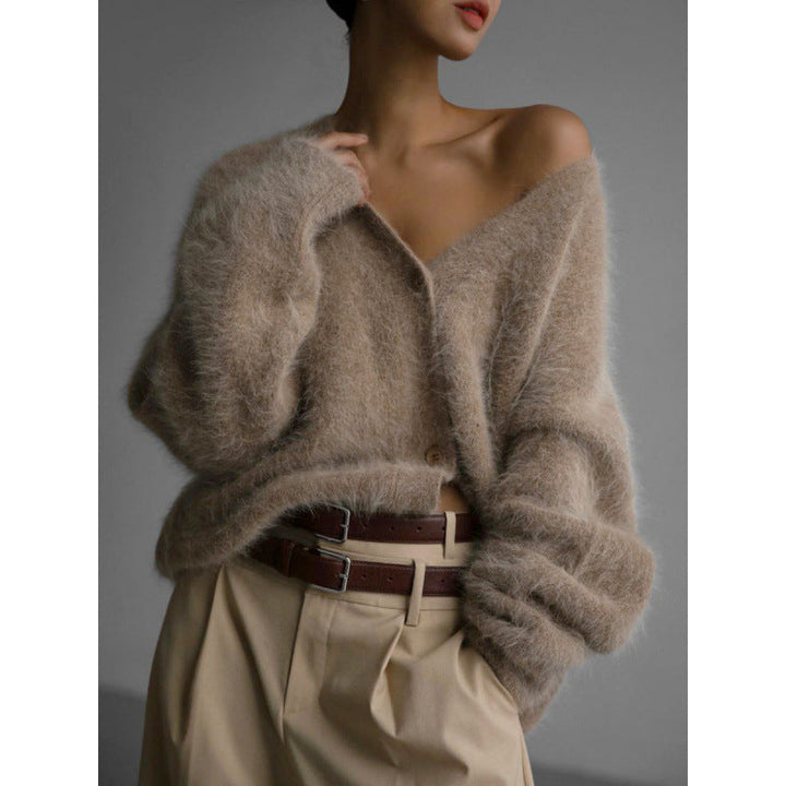 Damen Kuschelige Strickjacke aus Mohair Echoarchiv