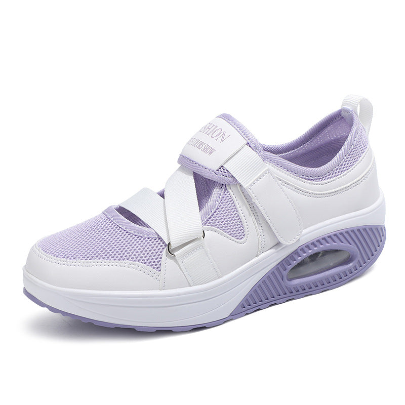 Damen nan stabilisierender Komfort-Sneaker mit luftgepolsterter Keilsohle und Klett-Riemenverschluss Echo Archiv