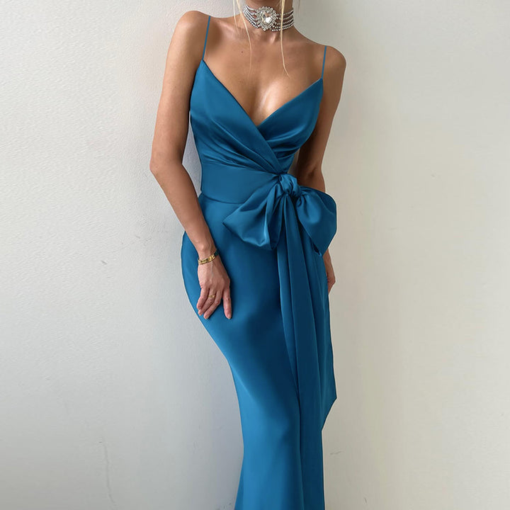 Damen elegantes Abendkleid mit Chiffon-Schleife Echo Archiv