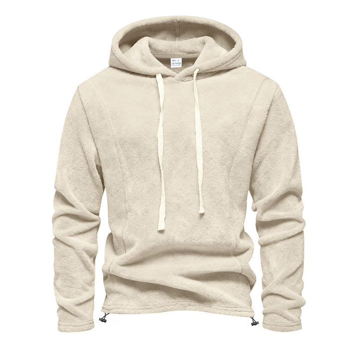 Herren Flauschiger Kapuzenpullover aus Teddy‑Fleece mit Tunnelzugsaum Echoarchiv