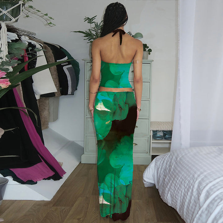 Damen Elegantes Maxikleid mit verführerischem Halterneck Echo Archiv