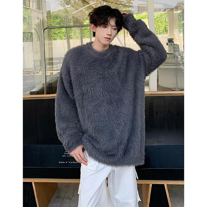 Damen Gemütlicher Oversized-Pullover mit flauschiger Textur Echoarchiv