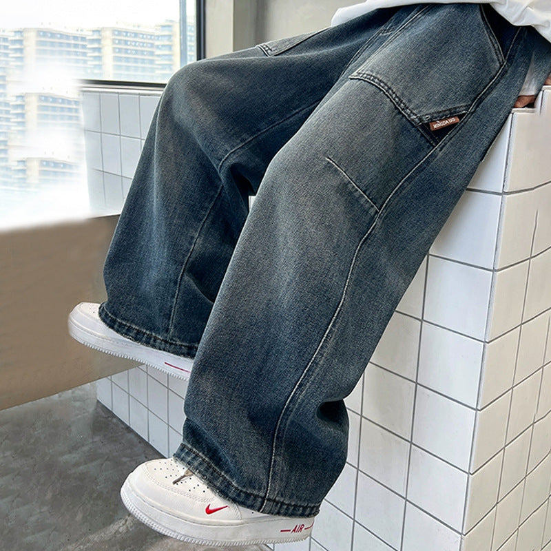 Unisex lockere Utility-Jeans mit tiefen Taschen Echo Archiv