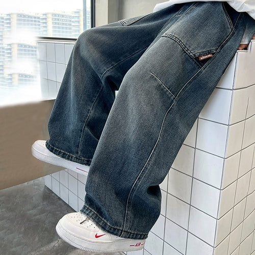 Unisex lockere Utility-Jeans mit tiefen Taschen Echo Archiv