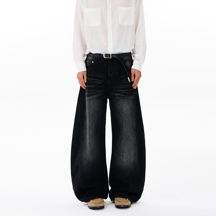 Herren Ultraweite Denim-Palazzohose im ballonförmigen Baggy-Cut mit tiefem Schritt Echo Archiv