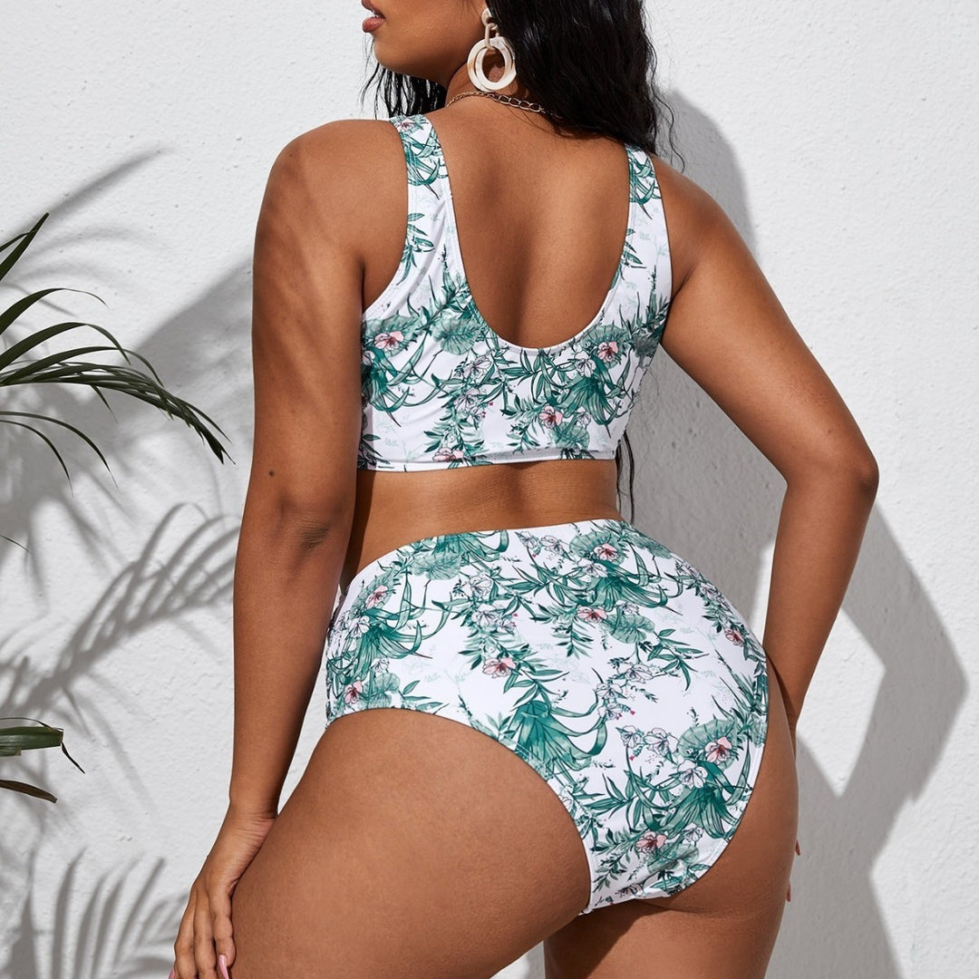 Damen Bikini-Set mit floralem Bindeband und hohem Taillenbund Echo Archiv