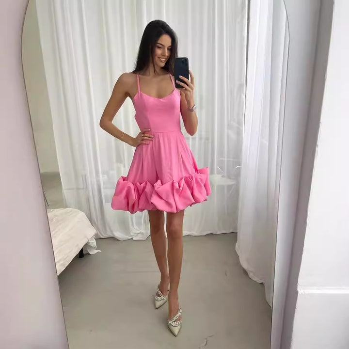 Damen A-Linien Kleid mit voluminösem Rüschensaum Echo Archiv