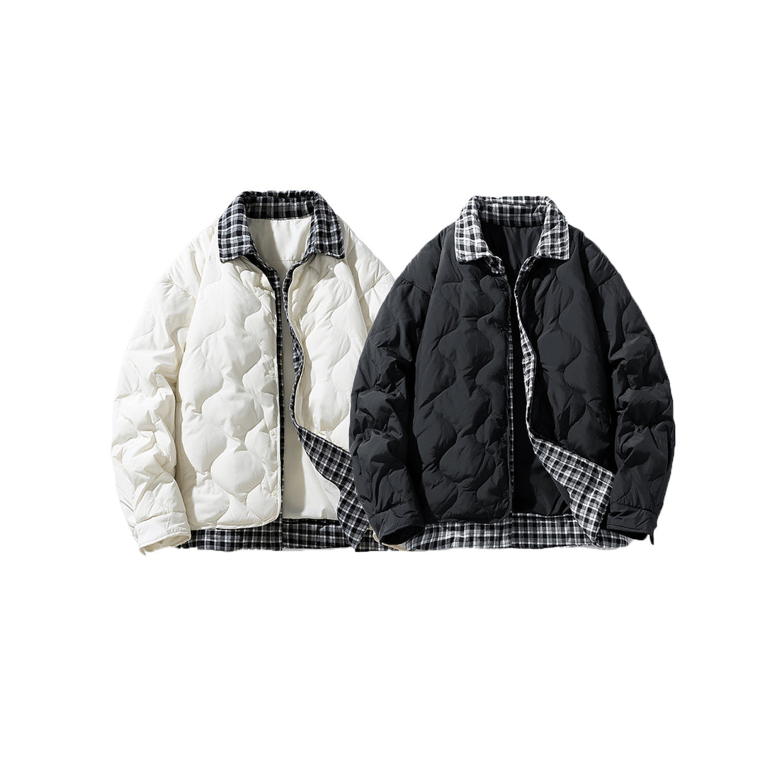 Herren Gesteppte Wende-Steppjacke mit kariertem Futter Echo Archiv