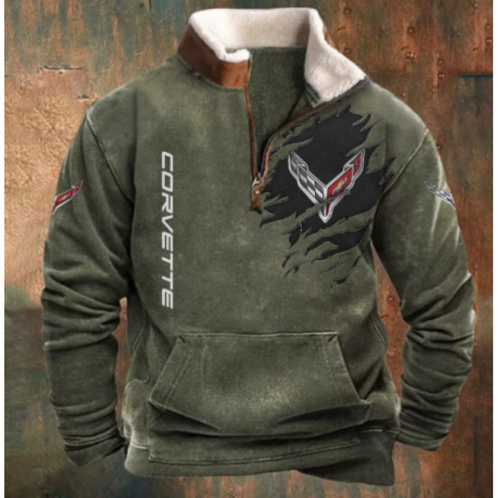 Herren Wärmender Fleece-Pullover mit Stehkragen Echoarchiv