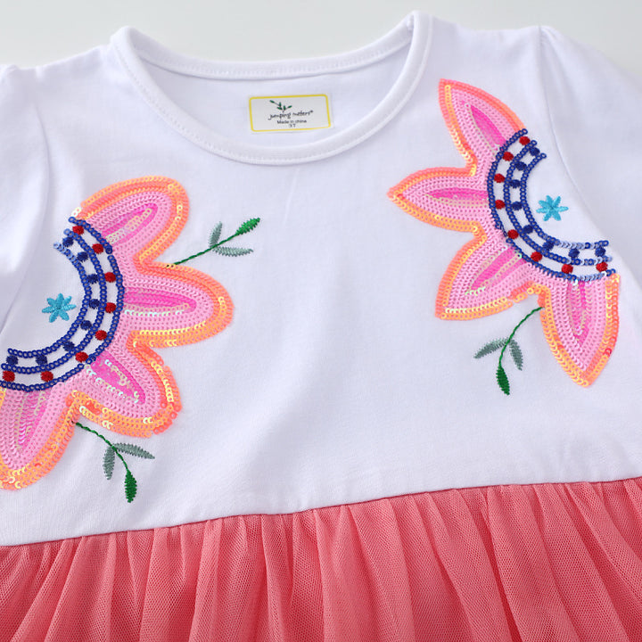 Mädchen Tüllkleid mit floralem Stickdesign Echo Archiv