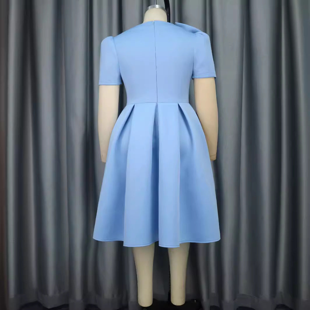 Damen A-Linien Kleid mit voluminösem Schleifenkragen Echo Archiv