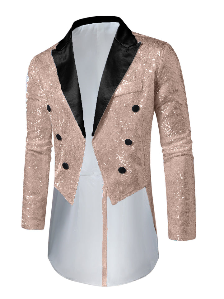 Herren glitzernde Smokingjacke mit elegantem Schnitt und schimmernden Pailletten Echoarchiv
