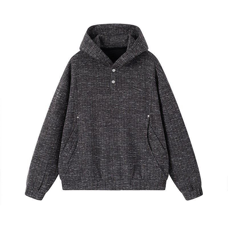 Damen Modischer Kapuzenpullover mit Knopfdetails Echo Archiv