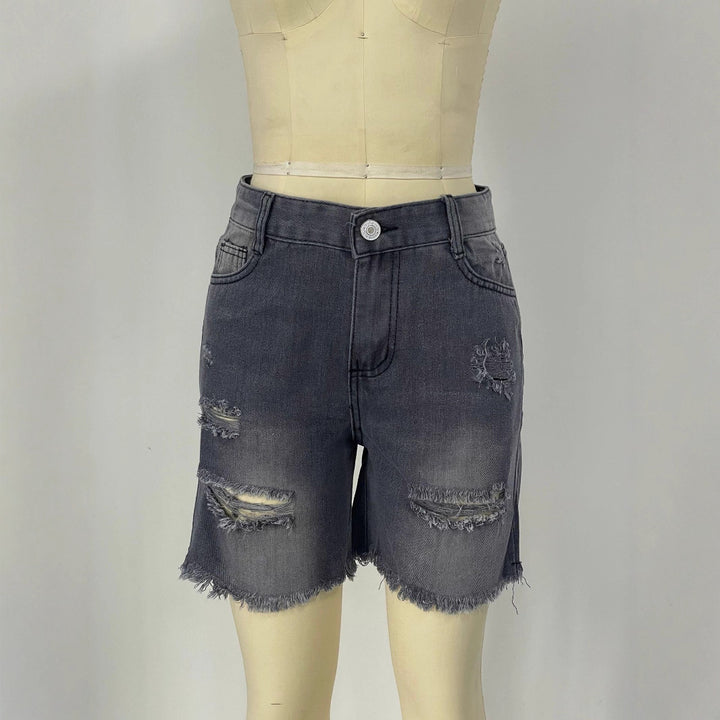 Damen klassische Destroyed Jeansshorts mit lässigem Schnitt Echo Archiv