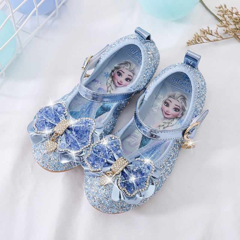 Mädchen Glitzernde Ballerinas mit dekorativer Blumenapplikation Echo Archiv