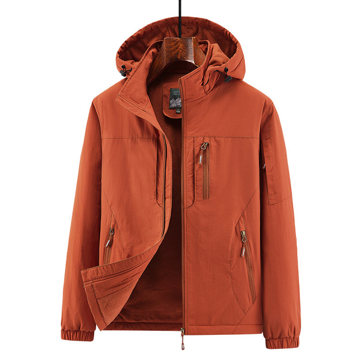 Herren Leichte Wind- und Thermo-Softshelljacke mit Kapuze, fleecegefüttert & Multifunktionstaschen Echoarchiv