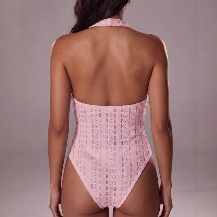 Damen Neckholder-Body aus Häkelstrick mit Twist-Detail – Bodéline