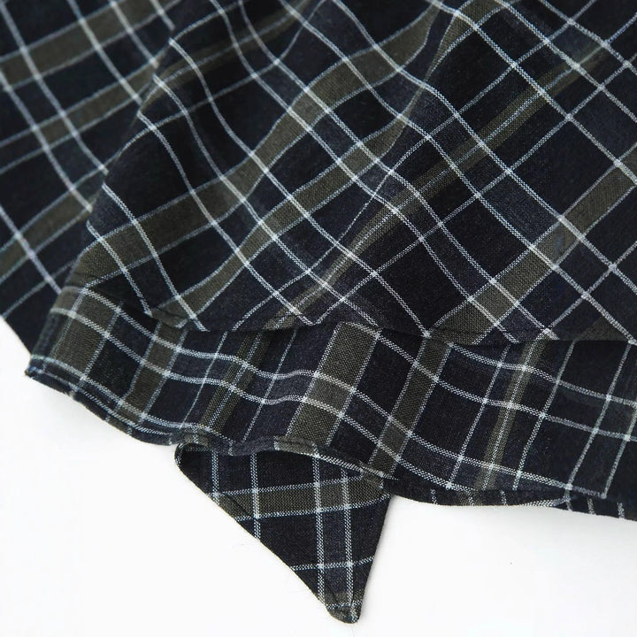 Damen asymmetrisches Midikleid mit Knoten-Drapierung und Balloon-Ärmeln – Élara
