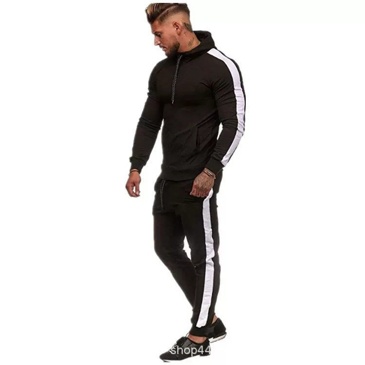 Herren Sportliches Hoodie-Set mit seitlichen Streifen Echoarchiv