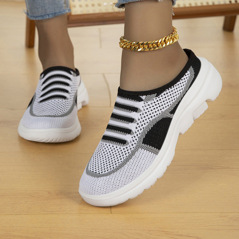 Damen Slip-on Strick-Sneaker Clog mit atmungsaktiver Maschenoberfläche und leichter Profilsohle – Névara