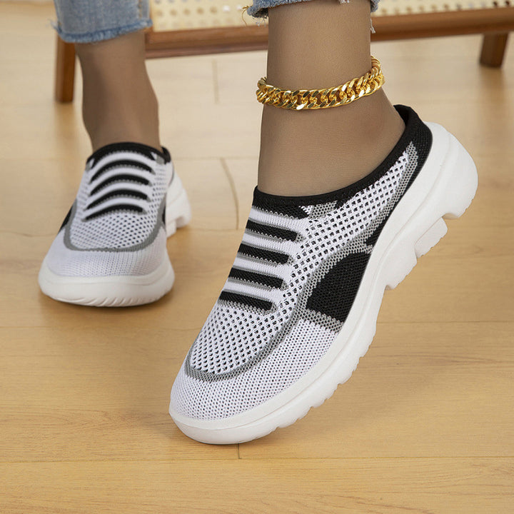 Damen Slip-on Strick-Sneaker Clog mit atmungsaktiver Maschenoberfläche und leichter Profilsohle – Névara