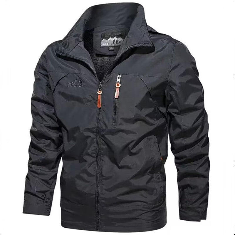 Herren Leichte wasserdichte Kapuzen-Outdoorjacke mit Brusttasche und verstellbaren Bündchen Echoarchiv
