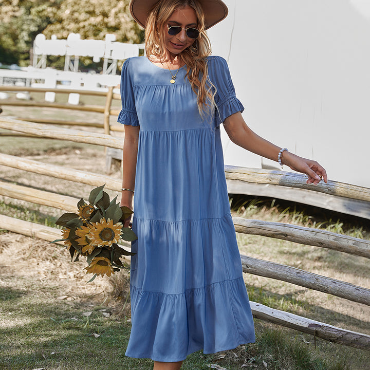 Damen Midikleid mit Rüschendetails und fließendem Schnitt Echo Archiv