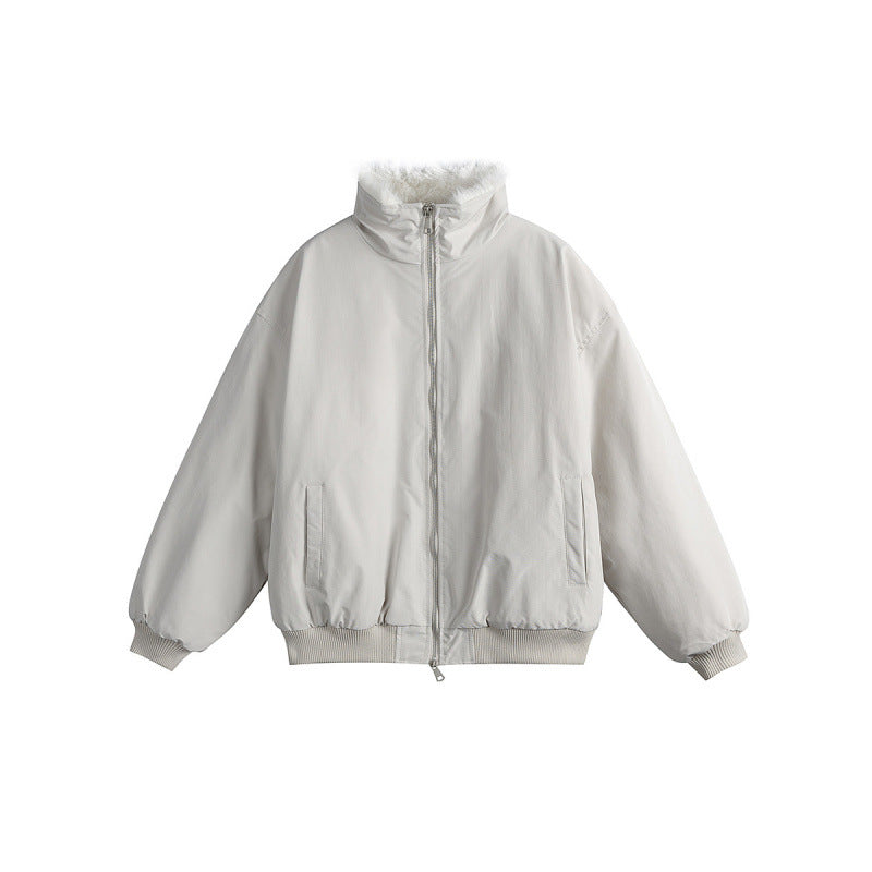 Damen Kurze Boxy-Steppjacke mit hohem Schalkragen, Teddykragen und elastischen Rippbündchen Echo Archiv