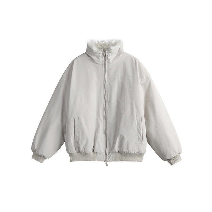 Damen Kurze Boxy-Steppjacke mit hohem Schalkragen, Teddykragen und elastischen Rippbündchen Echo Archiv