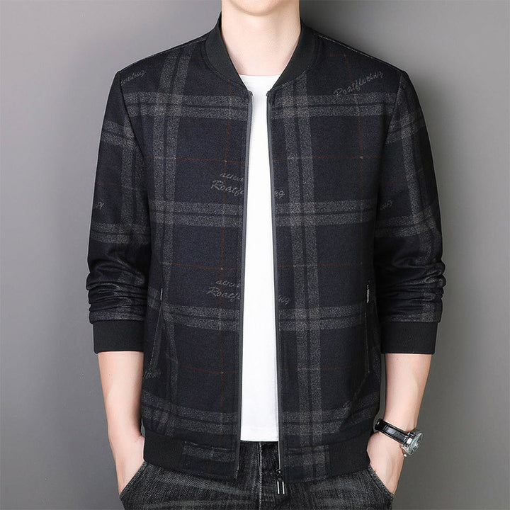 Herren Sportliche Karierte Bomberjacke Echo Archiv