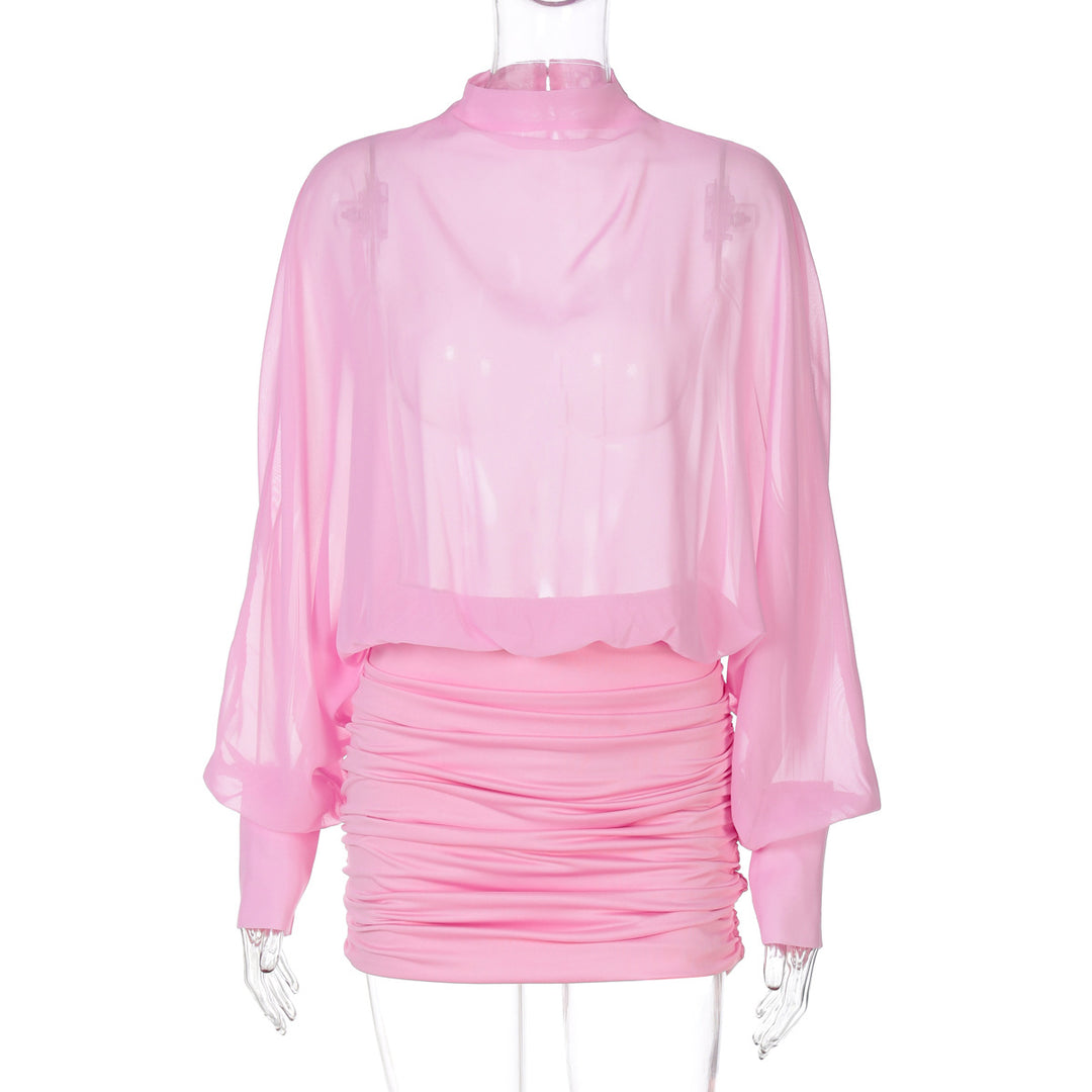 Damen Transparente Bluse mit Drapierungen Echo Archiv