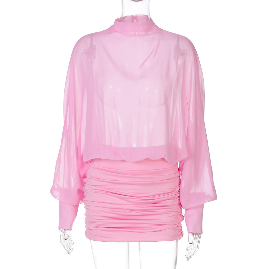 Damen Transparente Bluse mit Drapierungen – Élovi