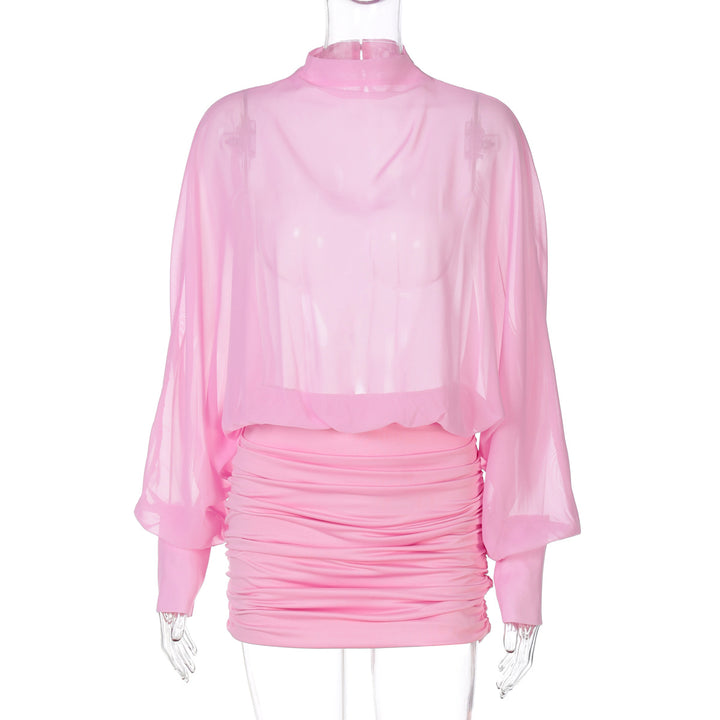 Damen Transparente Bluse mit Drapierungen Echo Archiv