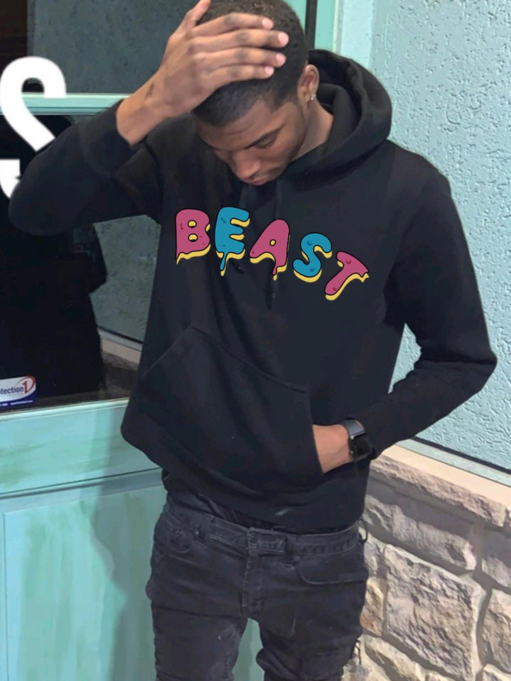 Herren Hoodie mit buntem 3D-Schriftzug Echoarchiv