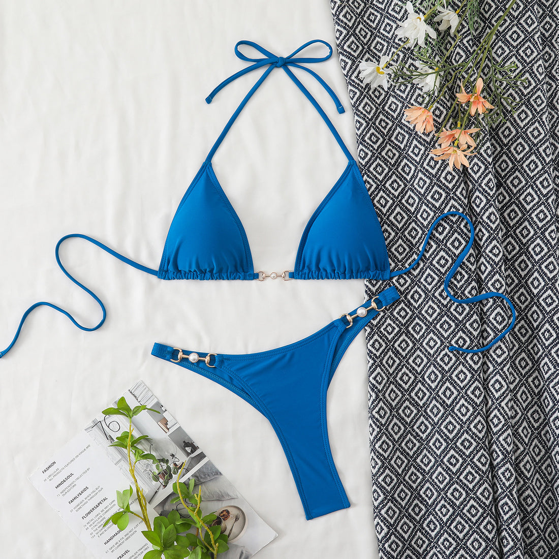 Damen Bikini-Set mit verstellbaren Trägern und modischen Ringdetails – Maréssa