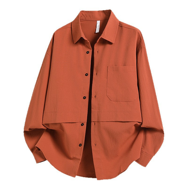 Herren Lässige Overshirtjacke mit weitem Schnitt und praktischer Brusttasche Echoarchiv