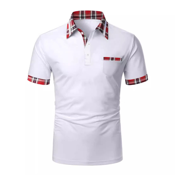 Herren Poloshirt mit modernem Karodetail und praktischer Brusttasche Echoarchiv