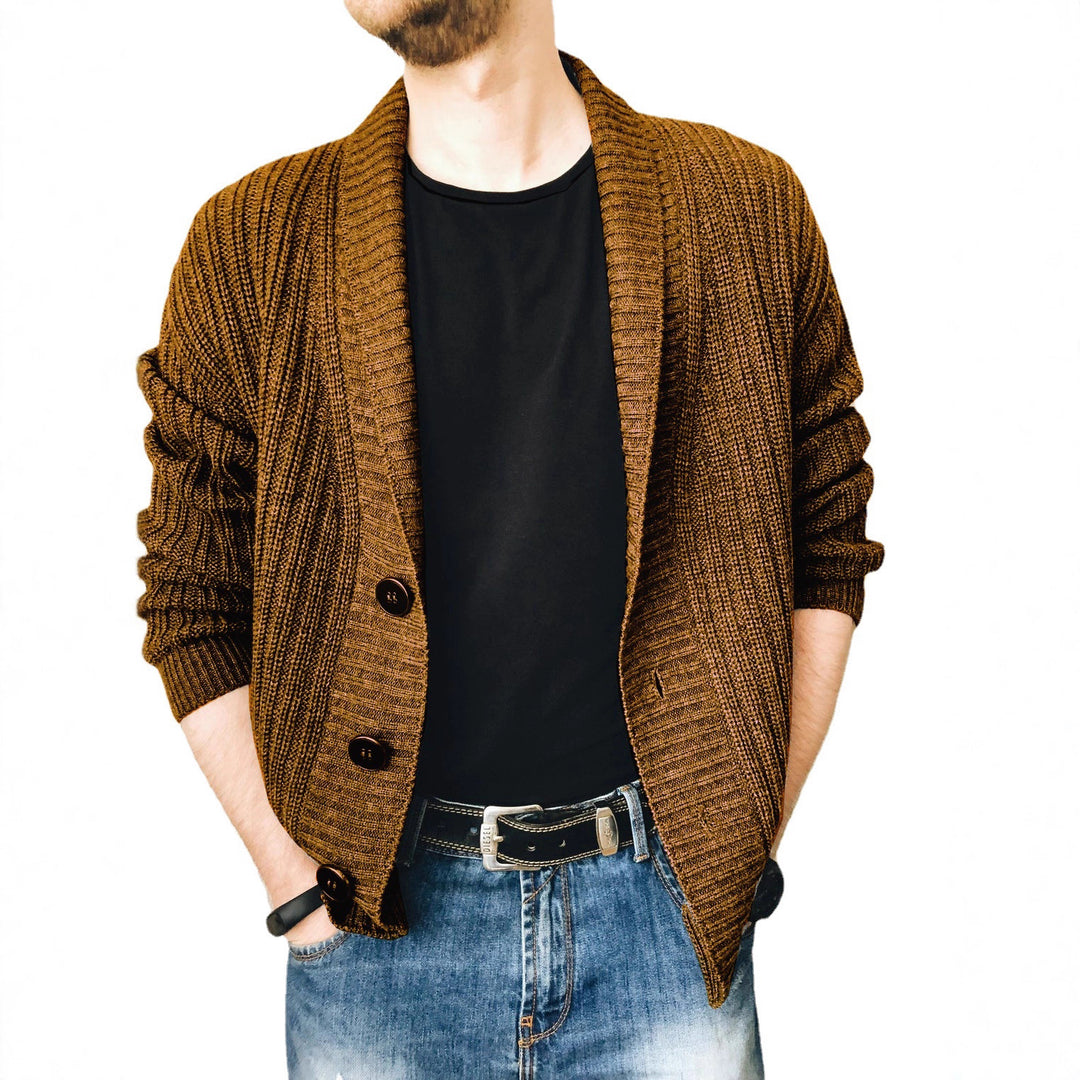 Herren Strickcardigan mit Schalkragen und Knopfleiste Echo Archiv