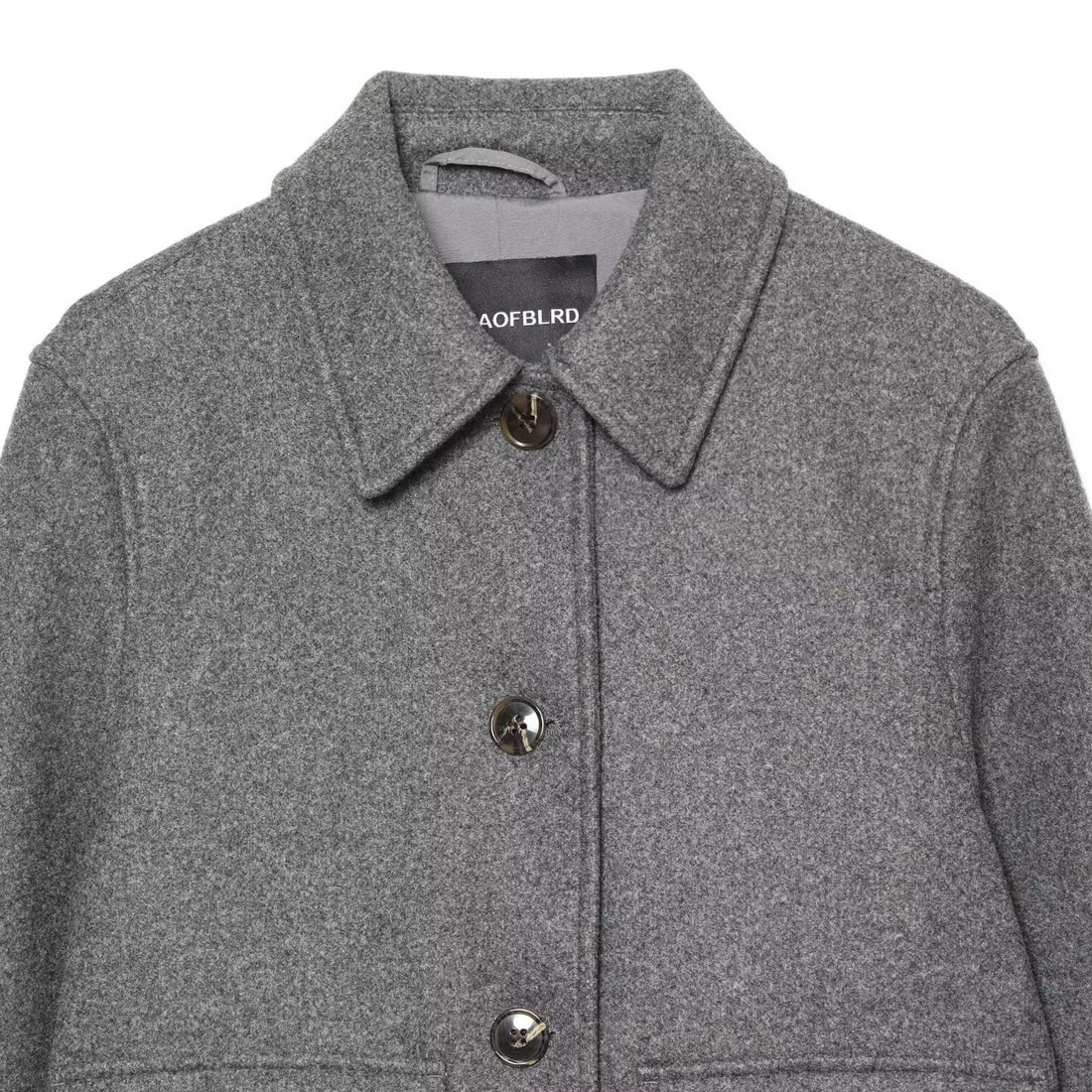 Damen Kurzjacke aus Wollmix mit Hemdkragen, aufgesetzten Pattentaschen und kastiger Cropped‑Silhouette Echoarchiv