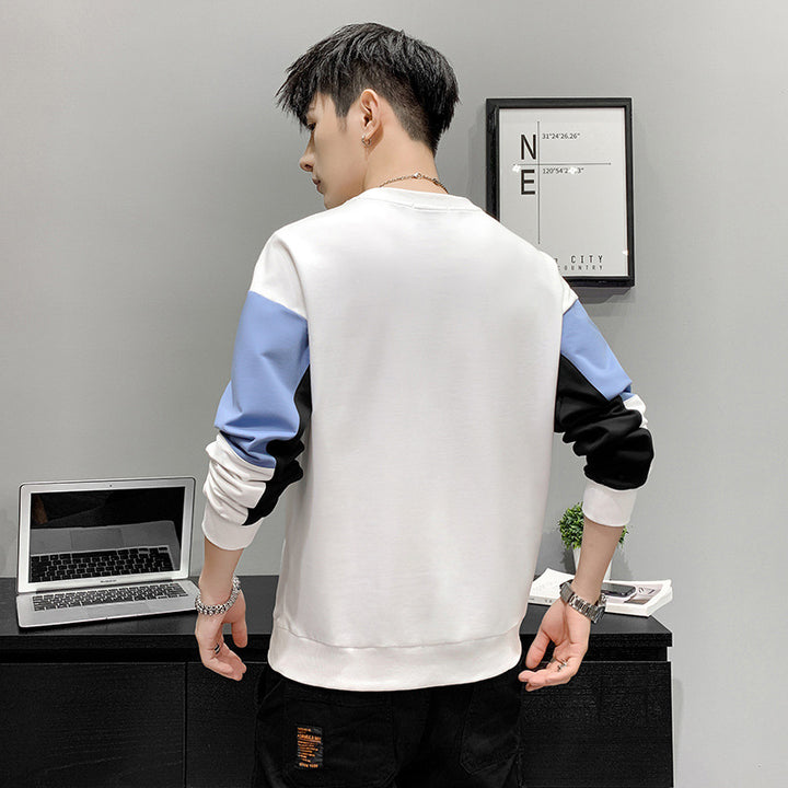 Herren Leichtes Colorblock-Sweatshirt mit Rundhalsausschnitt, gerippten Bündchen & minimalistischer Logostickerei Echoarchiv