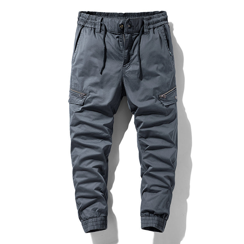 Herren Multifunktionale Cargo-Jogginghose mit Tunnelzugbund, Reißverschluss-Taschen und geripptem Knöchelbündchen Echo Archiv