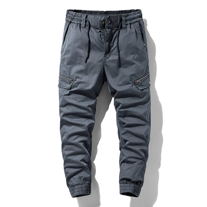 Herren Multifunktionale Cargo-Jogginghose mit Tunnelzugbund, Reißverschluss-Taschen und geripptem Knöchelbündchen Echo Archiv