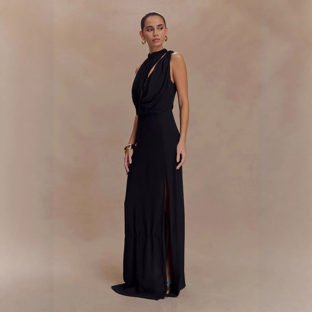 Damen Elegantes Maxi-Kleid mit drapiertem Oberteil Echo Archiv
