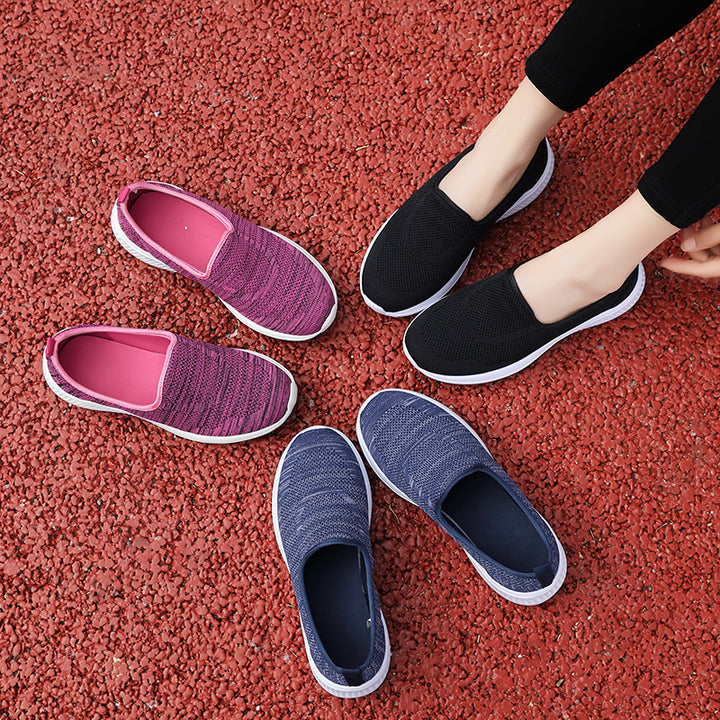 Damen nan leichte Slipper-Walkingschuhe mit atmungsaktivem gestricktem Obermaterial Echo Archiv